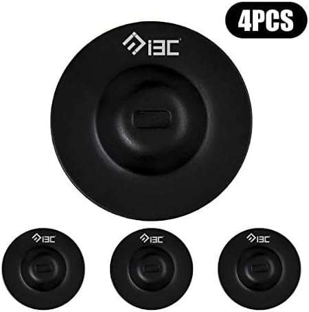 I3C Anchor Plate Adhesive Security Plate, Laptop Lock Plate with Slot, Universal Lock Plate for Laptop, Monitor, Smart Phone, Tablet, Other Electronic Products (Black 4pcs)
