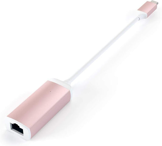 Satechi USB C to Ethernet Cable, Type-C Gigabit Ethernet Adapter, Aluminum Portable Ethernet-to-USB Converter for MacBook Pro/Air, iPad Pro/Air/Mini, Windows Laptop, Compatible with Switch (Rose Gold)