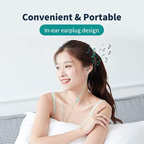 MAXROCK (TM Total Soft Silicon Headphones with Mic Sleep Travel Choice for Cellphones Tablets and 3.5mm Jack (Light Green)