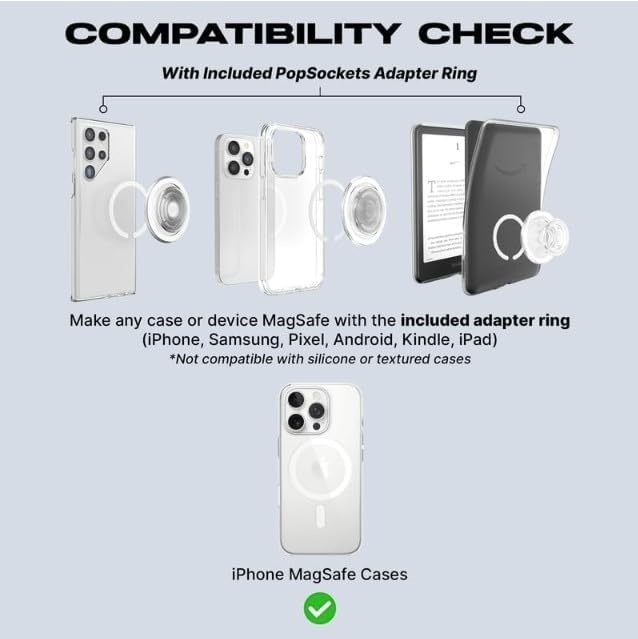PopSockets Phone Grip for MagSafe with Kickstand, Magnetic Stand, Swappable Top, Secure Hold for iPhone MagSafe Cases, Phone & Tablet Grip, Cute PopSockets - PopOut Clay Speckle