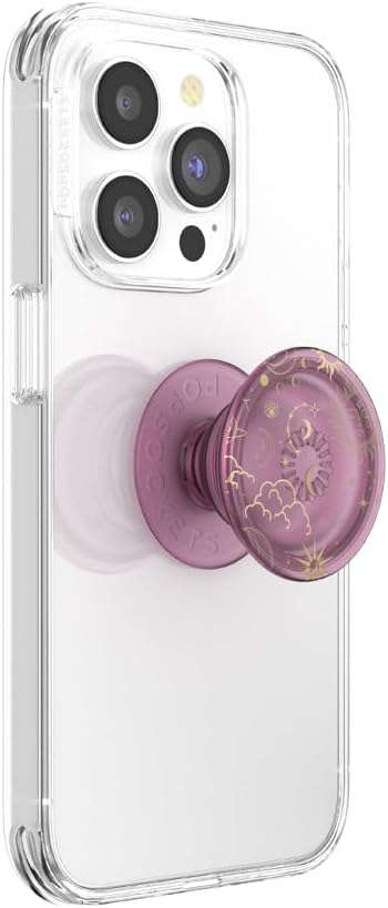 PopSockets Translucent Phone Grip with Expanding Kickstand, PopSockets for Phone, Adhesive Grip, Translucent PopGrip - Celestial Mauve