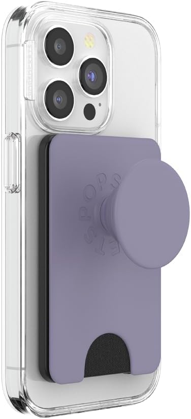 PopSockets Phone Wallet with Expanding Grip and Adapter Ring for MagSafe, Phone Card Holder, Wireless Charging Compatible, Wallet Compatible with MagSafe - Dusk