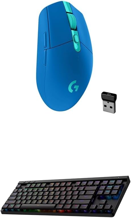 Logitech G305 Lightspeed Wireless Gaming Mouse (Blue) + G515 TKL Wireless Gaming Keyboard (Tactile, Black) Bundle