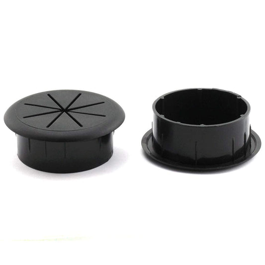 HJGarden 2PCS 2Inch (50mm) Desk Cord Grommets Wire Cable Hole Cover for Office PC Desk Cable Cord Cover Black