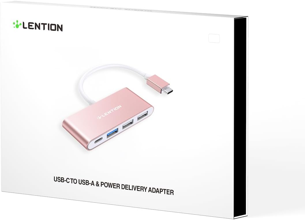 LENTION 4-in-1 USB-C Hub with Type C, USB 3.0, USB 2.0 for 2024-2016 MacBook Pro (M1-M4), iPhone 16-15 New Mac Air/Surface, ChromeBook, More, Multiport Charging & Connecting Adapter (C13, Silver)