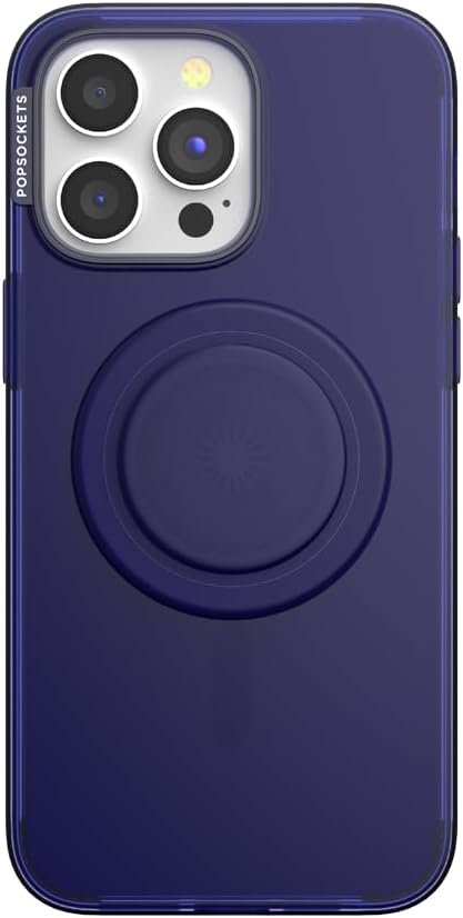 PopSockets iPhone 15 Pro Max Case with Phone Grip and Slide Compatible with MagSafe, Phone Case for iPhone 15 Pro Max, Wireless Charging Compatible - French Navy