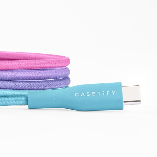 CASETiFY Powerthru USB-C to USB-C Cable (1m/3.3ft) - Cotton Candy