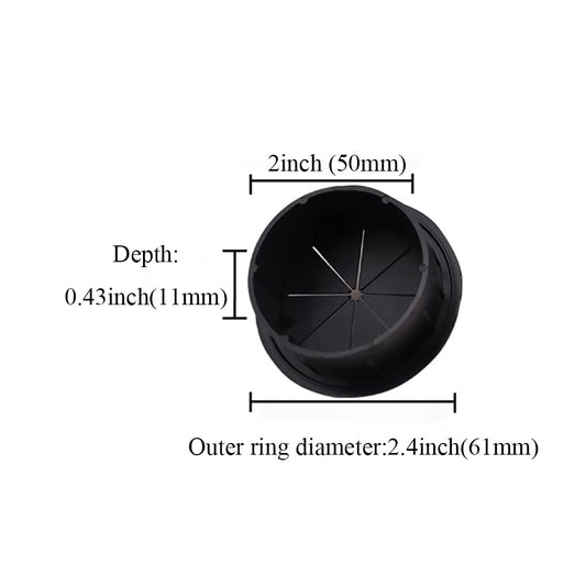 HAHIYO 2Pcs 2Inch/50mm Black ABS Plastic Eight-petaled Desk Grommet Wire Grommet Cable Management Cord Hole Cover Desk Wire Hole Insert Wire Organizer for Computer Office Home School Equipment Systems