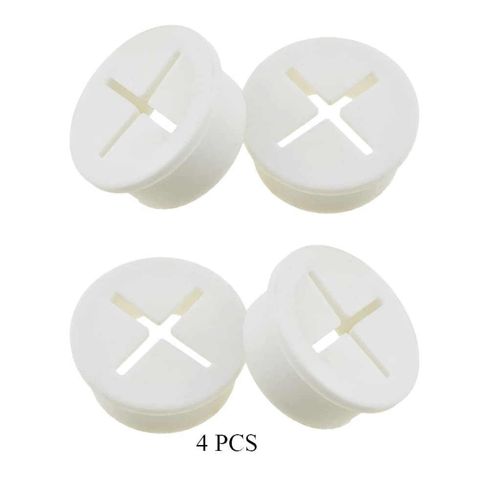 HAHIYO 4Pcs 1Inch/25mm White Flexible Rubber Desk Grommet Wire Grommet Cable Management Cord Hole Cover Desk Wire Hole Insert Wire Organizer for Computer Office Home School Equipment Systems