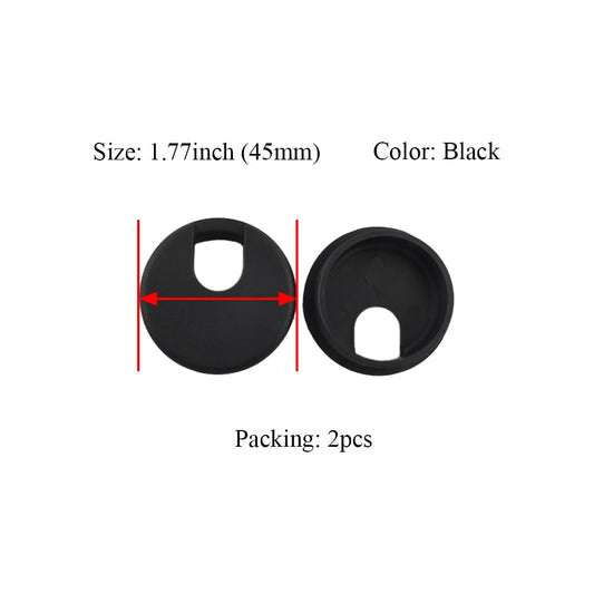 HAHIYO 2Pcs 1.77Inch/45mm Black ABS Plastic U-Shaped Desk Grommet Wire Grommet Cable Management Cord Hole Cover Desk Wire Hole Insert Wire Organizer for Computer Office Home School Equipment Systems