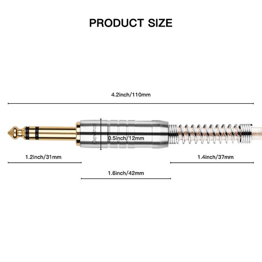 Devinal 1/4 inch Extension Cord, 1/4" Male to Female Cable, 6.35mm Quarter inch Headphone Extender Gold Plated Nylon Braided Durable Audio Cable Stereo Cord, 10 Feet 3Meters