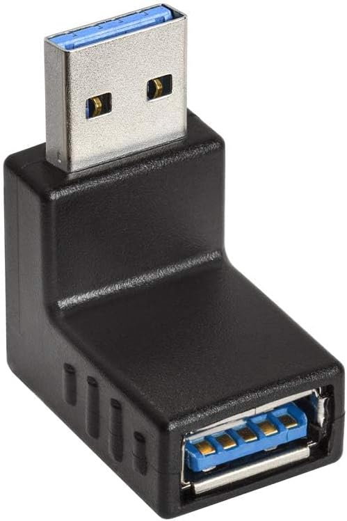Cmple - [10 Pack 90 Degree USB 3.0 Male to Female Adapter Up Right Angle USB A Plug to Jack Connector Converter Extender for PC Laptop Hard Drive Keyboard Mouse Charger