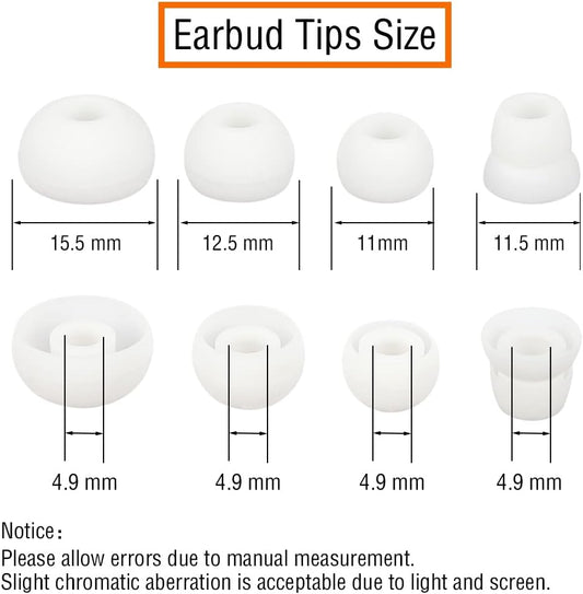 Silicone Ear Tips Earbud Replacement Tips Earbuds Eargels Earpads Earbuds Tips Compatible with Powerbeats 2/3 Wireless Beats by Dre Headphones,4 Pairs(White)