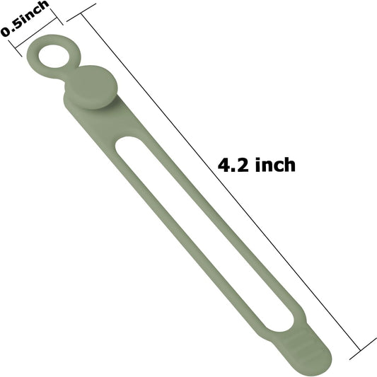 Nearockle 16Pcs Silicone Cable Straps Wire Organizer for Bundling Earphone, Phone Charger, Computer Cords, Reusable Cable Ties Cord Organizer in Home,Office,Kitchen,School(Green)