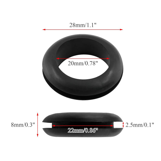12 Pcs Rubber Grommets, 3/4" Inside Diameter 7/8" Drill Hole Rubber Wire Grommets for Wire, Firewall, Cables, Plugs