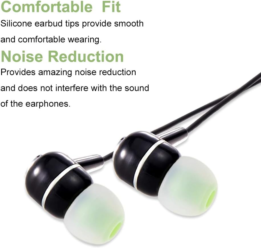 Earbud Tips Soft Silicone Earbuds Replacement Tips Fit for in-Ear Headphones(Inner Hole from 3.8mm - 4.2mm Earphones) 9 Pairs S/M/L,Transparent Green