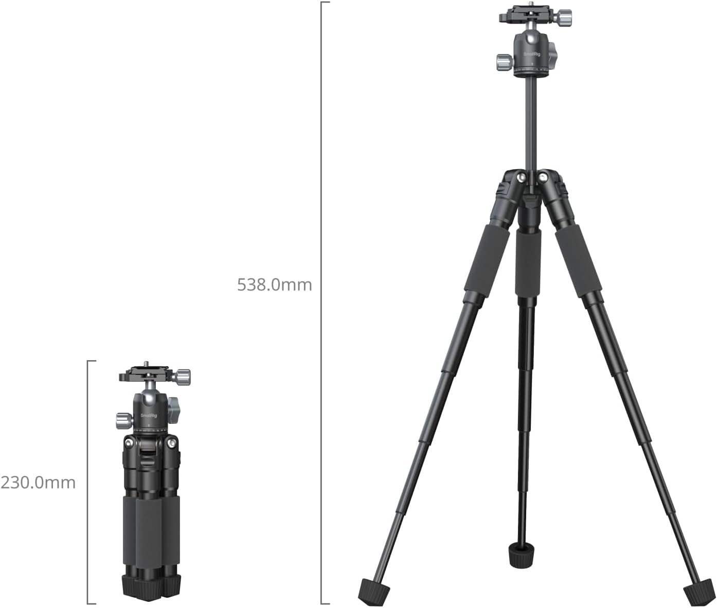 SmallRig VT-20Pro 21.2"/ 53.8cm Mini Tripod for Camera and Phone, Aluminum Alloy Small Desktop Tripod with 360° Ball Head, Table tripods Load Up to 11lb / 5kg