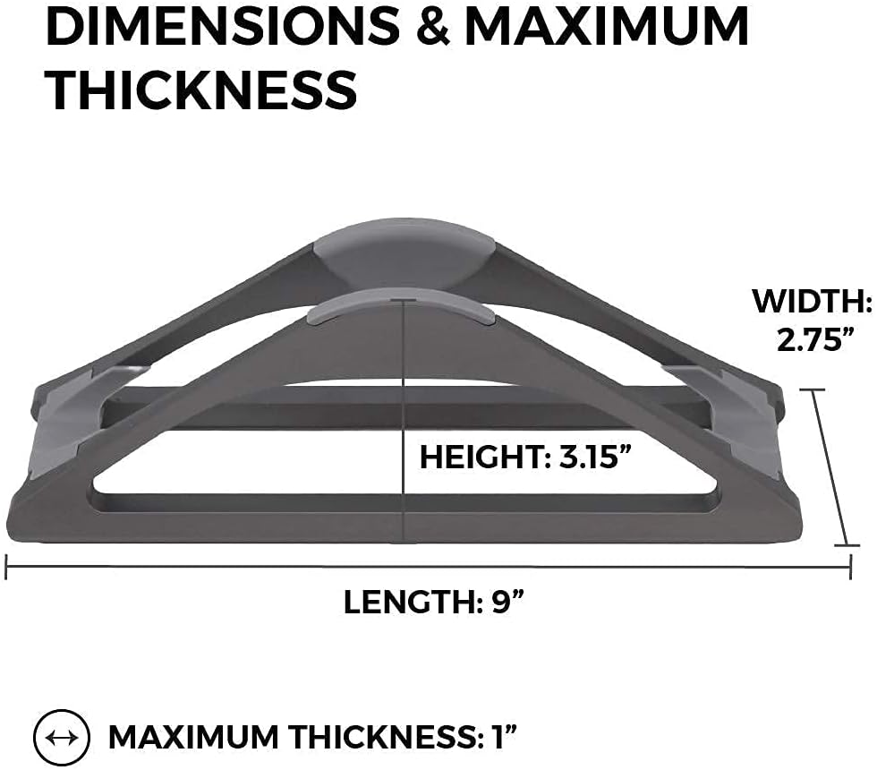 HumanCentric Vertical Laptop Stand for Desks in Space Grey, Upright Adjustable Holder to Dock Apple MacBook, MacBook Pro, and Other Laptops to Organize Work & Home Office, Automatic Grip