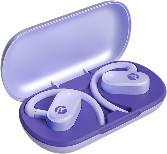 Raycon Everyday Open Earbuds – True Wireless Open Ear Bluetooth Headphones, Hook Design, IPX5 Water Resistant, 40 Hours of Battery Life (Purple)