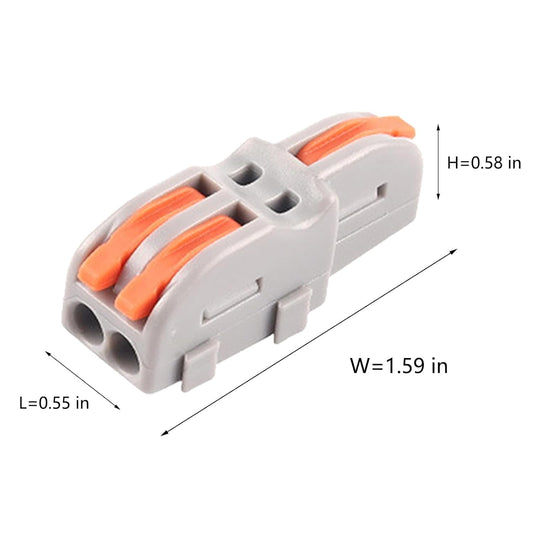 10Pcs 2 to 1 Wire Connectors Small Electrical Cable Splicing Splitter Terminal Block Inline Splice Snap Splicer for Residential Speaker Gauge Push DIY Splicing into 4/6/8/9/10 Way