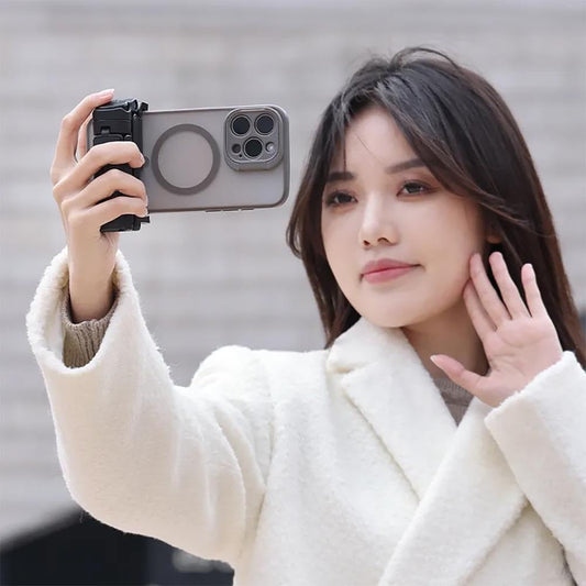 ULANZI JJ02 Selfie Stick Tripod, Extendable Grip Phone Tripod with Detachable Remote Pocket Size, 3-in-1 Mini Phone Grip 2 Cold Shoe, 10m/393.7'' Wireless Shutter, Vlog Livestreaming Photography