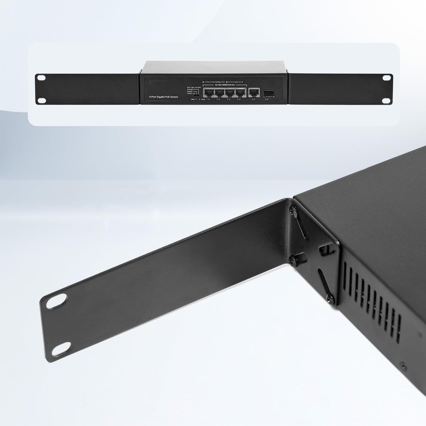 Rack Mount Kit for 7.9 inch Switches, Adjustable Rack Ears for Netgear, Cisco, D-Link, TRENDnet and HP Products, Mount 7.9" Wide to 19" Equipment, Adjustable Hole Distance 14-30mm