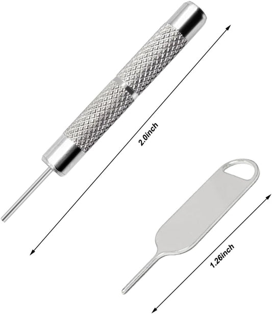 4 Pcs SIM Card Removal Openning Tool Tray Eject Pins Needle Opener Ejector Compatible with All iPhone Apple iPad HTC Samsung Galaxy Cell Phone Smartphone Watchchain Link Remover (Style B)