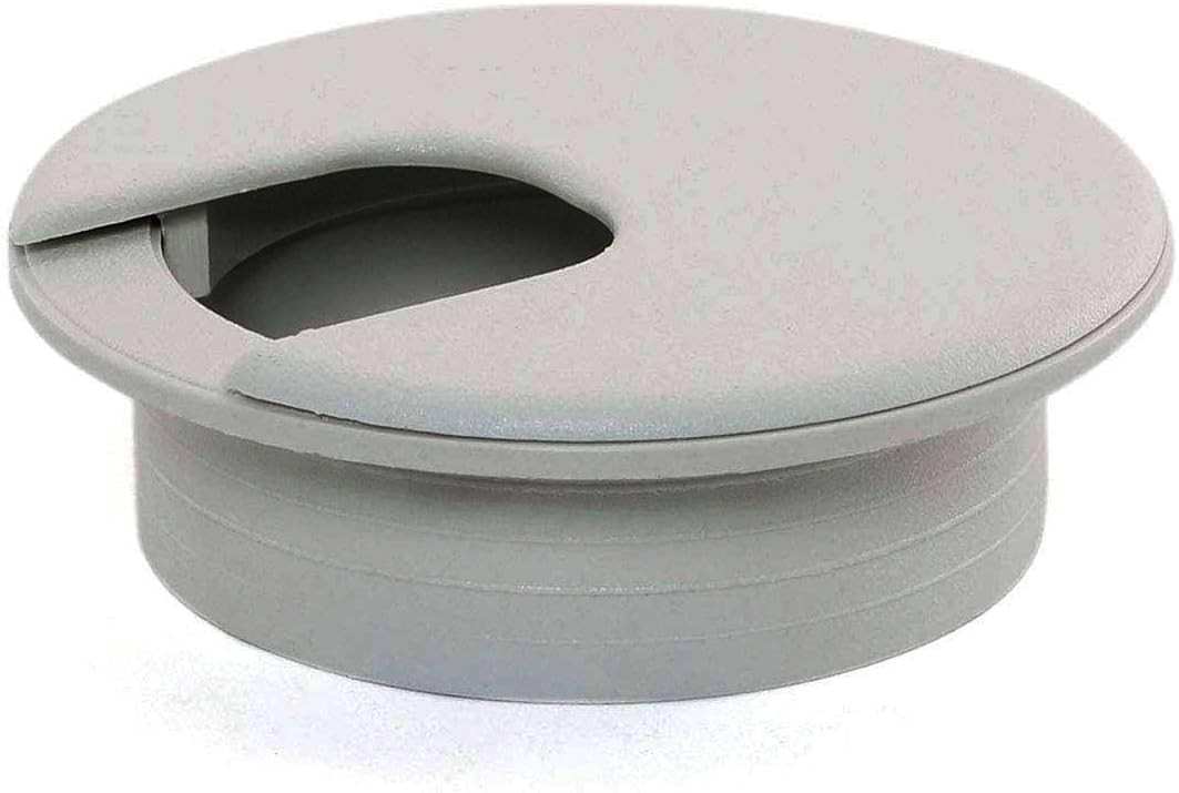 2pcs 2 Inch Desk Wire Cord Cable Grommets Hole Cover for Office PC Desk Cable Cord Organizer Plastic Cover (Grey-2Pcs)