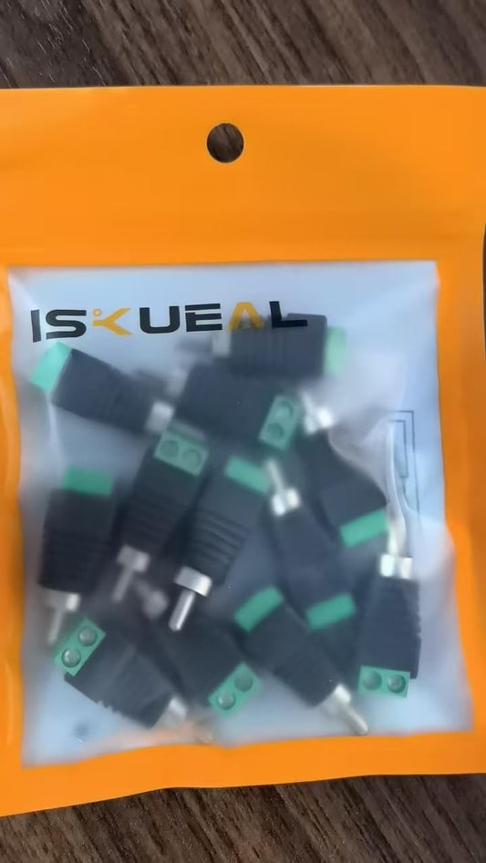 RCA Plugs for Speaker Wire, RCA to AV Screw Terminal Connector, Phono RCA Male Plug Solderless Converter Audio/Video Speaker Wire Connectors Solderless Adapter(12 Pack)