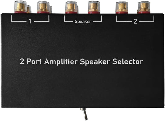 Y.D.F 2 Port Amplifier Speaker Selector, 2(1)-in-1(2)-Out Amp Speaker Switcher Selector, AMP A/B Switch Splitter 2-Way Loudspeaker Control Combiner Box