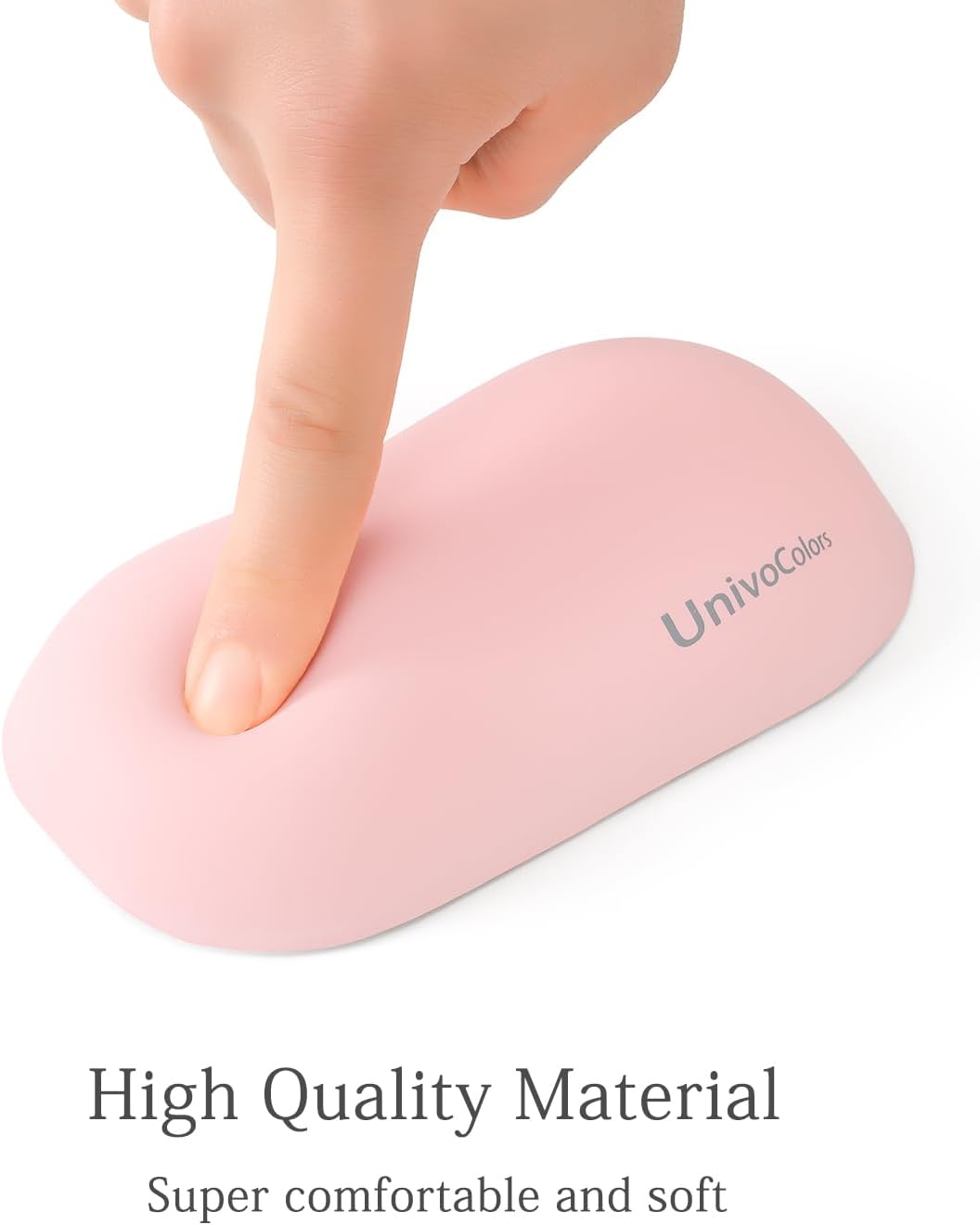 UnivoColors Design-Wave Wrist Rest, Artificial Sheepskin+Memory Foam+Ergonomic+Anti-Slip Gel, Resilience Support During Work and Gaming,Mouse Accessory,Pink