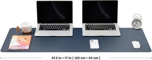 Large Cork Desk Mat - 47.2"x 17" Desk Pad for Office and Home - Ideal for Large Mouse Pad and Desk Mats on Top of Desks(Dark Blue)