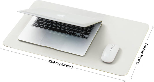 Cork Desk Mat - Small Dual-Sided Desk Pad for Office and Home - Desk Organization and Accessories - Ideal for Large Mouse Pad and Small Desk Mats on Top of Desks(White,23.6"x 13.8")