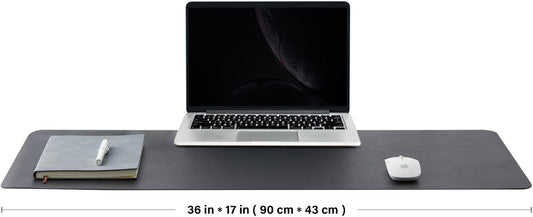 Cork Desk Mat - Dual-Sided Desk Pad for Office and Home - Desk Organization and Accessories - Ideal for Large Mouse Pad and Desk Mats on Top of Desks(Black,90cmx 43cm)