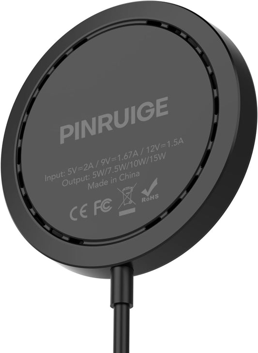 Magnetic Wireless Charger for iPhone 15W Wireless Charger Fast Mag Safe Wireless Charging Stand Pad Compatible for iPhone 16/16 Pro/Pro Max/15/14/13/12/Pro with Wall Charger with AC Adapter Black