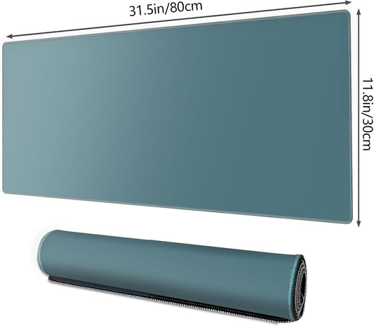Galdas Gaming Mouse Pad XXL XL Large Long Extended Big Mousepad Non-Slip Rubber Keyboard Mouse Pad with Stitched Edges for Laptop Home Office (31.5x11.8x0.08 Inch) -Blue Grey