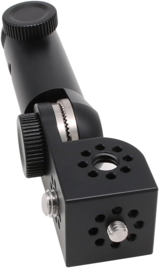 Tripod Mount Adapter and 3/8" 1/4" Bracket Block Cube 180 Swivel Rotation for Camera Video Monitor, Lens Motor, Microphone, Teradek Wireless System, Black
