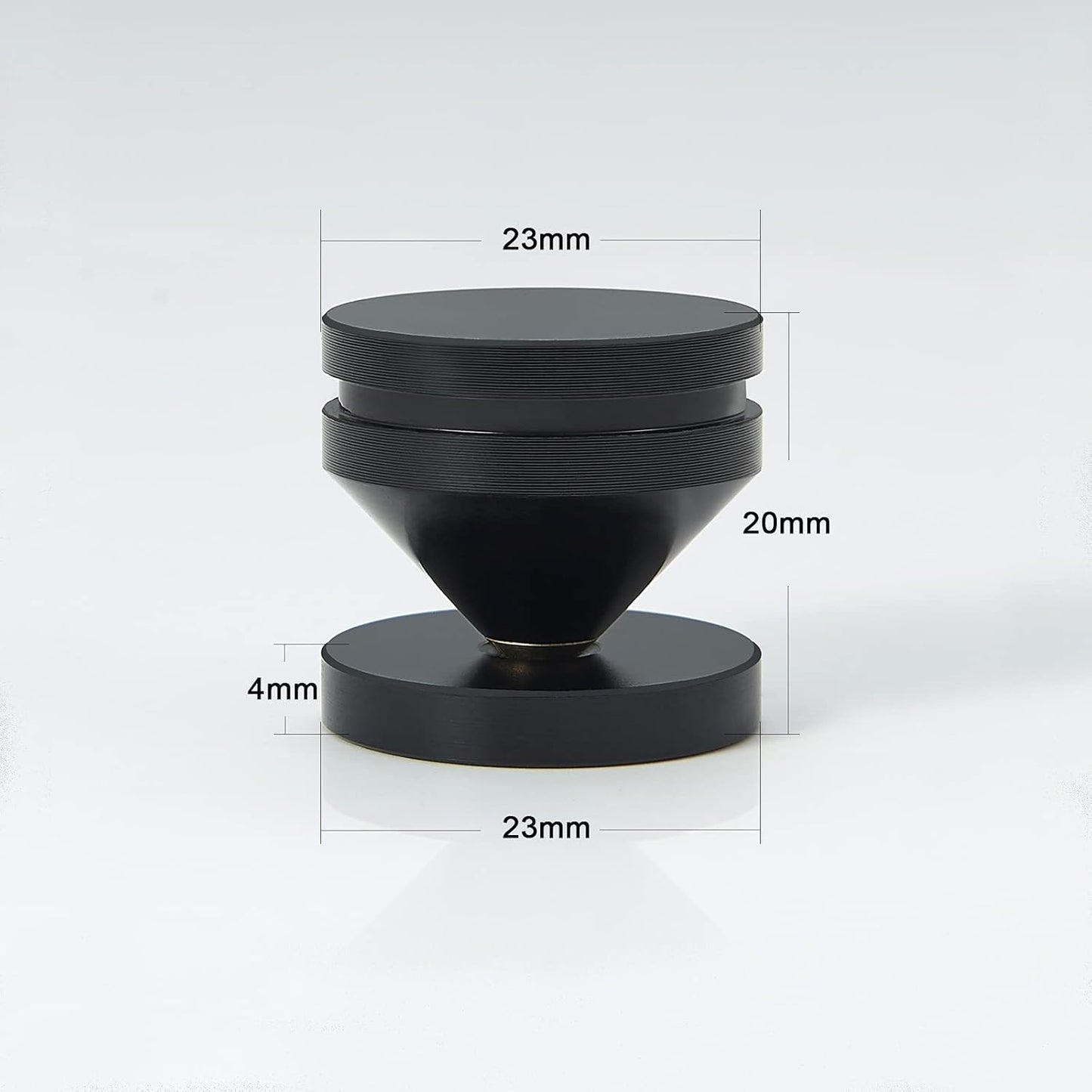 Speaker Spikes Floor Protectors 8pcs, Light Weight Shockproof Speaker Isolation Stand Feet for HiFi Amplifier, Subwoofer, DAC Recorder, Turntable, Cone Base Pad with Adhesive, Black