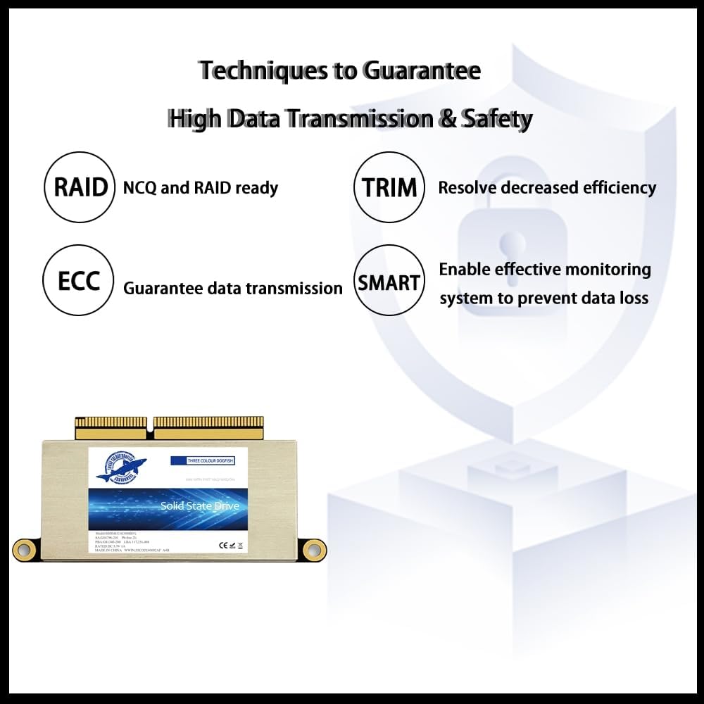 Dogfish 2TB SSD for MacBook Pro A1708, NVMe PCIe M.2 Internal Solid State Drive Upgrade for MacBook Pro Retina A1708 (2016-2017)