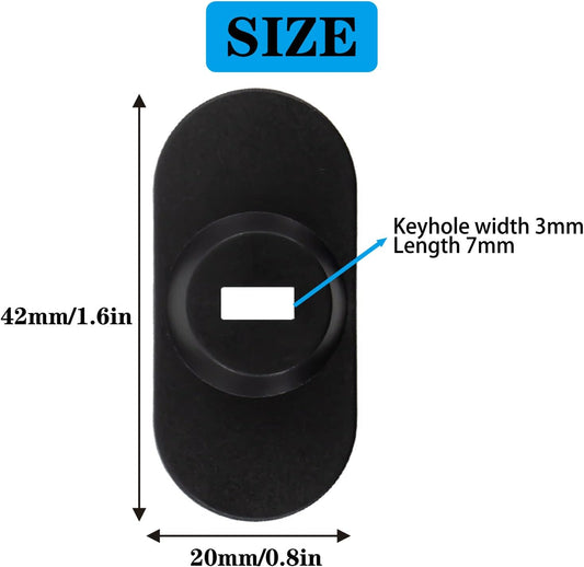 5Pack Anti Theft Self-Adhesive Security Plate with Slot for Cables to Lock Down Laptops, Mac Book, Tablets, iPad, or Other Computer (Black)