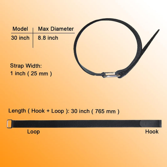 30 inch Reusable Extend Securing Strap - Fastening Cable Strap - 16 PACK Adjustable Nylon Hook and Loop Cable Tie Down Strap