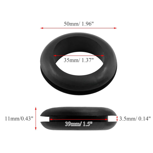 12 Pcs Rubber Grommets, 1-3/8" Inside Diameter 1-1/2" Drill Hole Rubber Wire Grommets for Wire, Firewall, Cables, Plugs