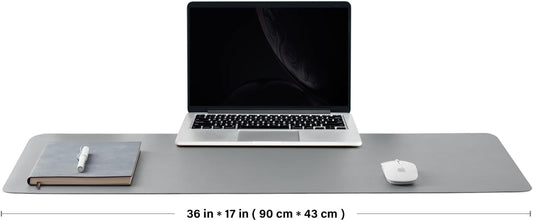 Cork Desk Mat - Dual-Sided Desk Pad for Office and Home - Desk Organization and Accessories - Ideal for Large Mouse Pad and Desk Mats on Top of Desks(Gray,36"x 17")