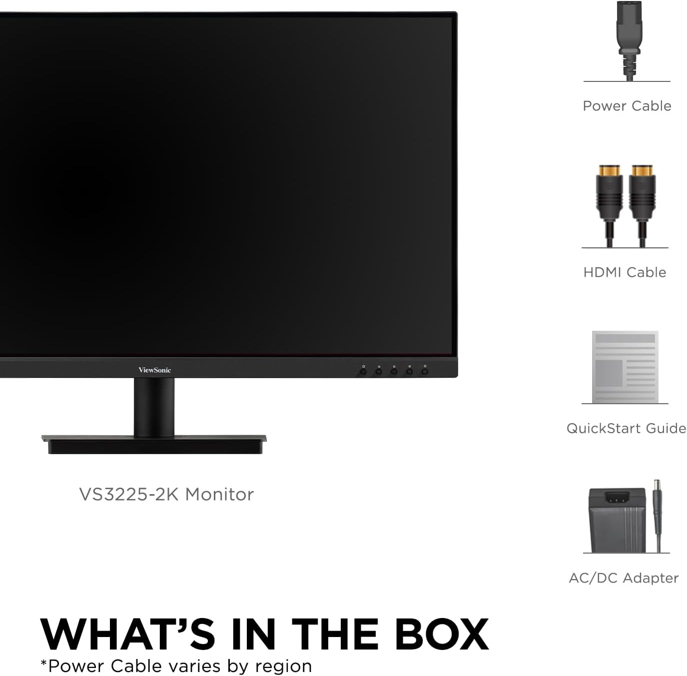 ViewSonic VS3225-2K 32 Inch QHD 1440p IPS Monitor with HDMI, DisplayPort, and Variable Refresh Rate for Home and Office