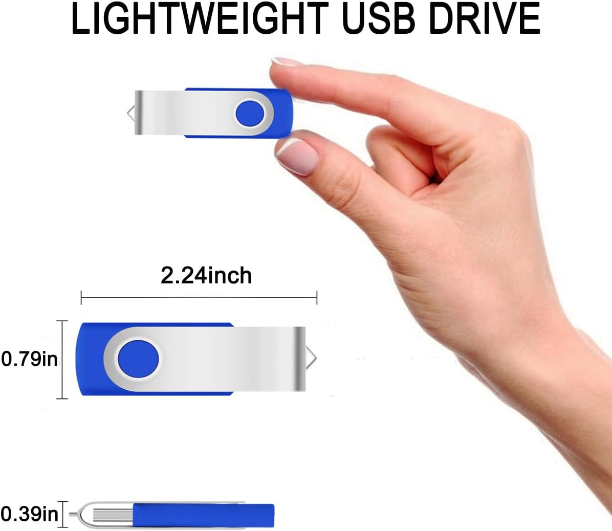 128MB Bulk Flash Drives 50 Pack, EASTBULL USB 2.0 Flash Drives Pack Thumb Drives Bulk for Storage (Blue)