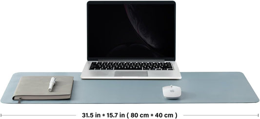 Cork Desk Mat - Dual-Sided Desk Pad for Office and Home - Desk Organization and Accessories - Ideal for Large Mouse Pad and Desk Mats on Top of Desks(Light Blue,80cmx 40cm)