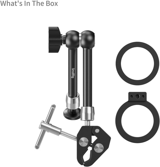 SmallRig Magic Arm Clamp w/ 1/4" Screw, Phone Mount for Magsafe & Magnetic Adapter Ring, 11 Inches Integrated Magic Arm for iPhone, for Android, for Action Cameras/LCD Monitor/LED Lights - 5604