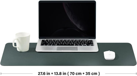 Cork Desk Mat - Dual-Sided Desk Pad for Office and Home - Desk Organization and Accessories - Ideal for Large Mouse Pad and Desk Mats on Top of Desks(Dark Green,27.6"x 13.8")