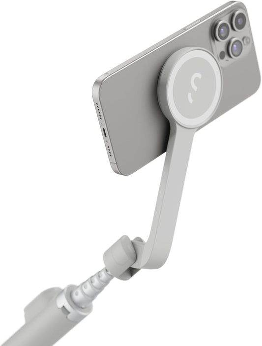 ShiftCam SnapStand Selfie – Magnetic Selfie Stick & Tripod – Compact, Foldable & Extendable with Tilt Head and Magnetic Bluetooth Remote (Stone, SnapStand Selfie)
