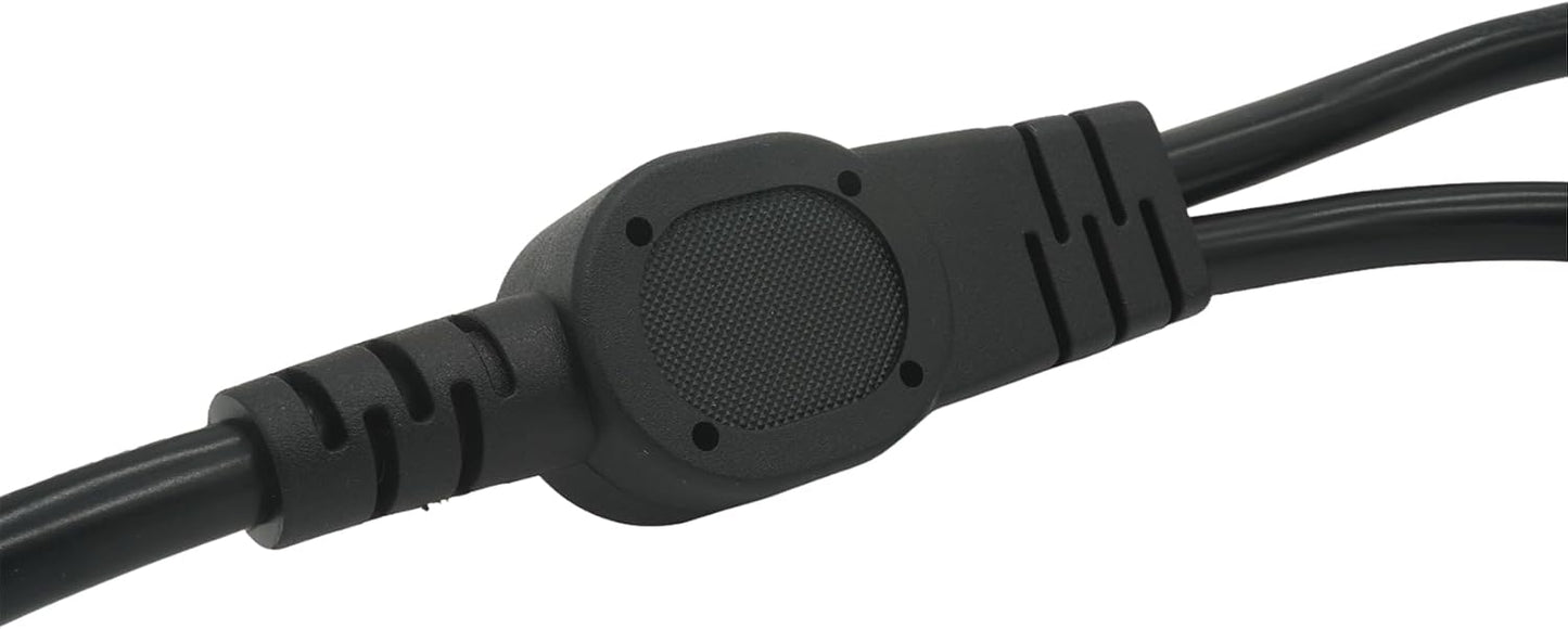 Y Splitter Extension Cord, 1.4FT 2 Way 1 to 2 Splitter Extension Cord, 3 Prong SJT 16AWG NEMA 5-15P to NEMA 5-15R x2, Male to Female Power Cord Cable Wire Extender Space Saver, 125V 13A 1625W, Black